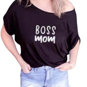 Silver Icing Dolman Style Boss Mom T-Shirt